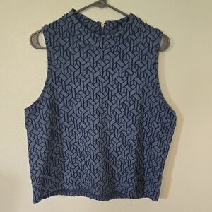 Anthropologie 9-h15 Blue Textured Sweater Tank Size Large